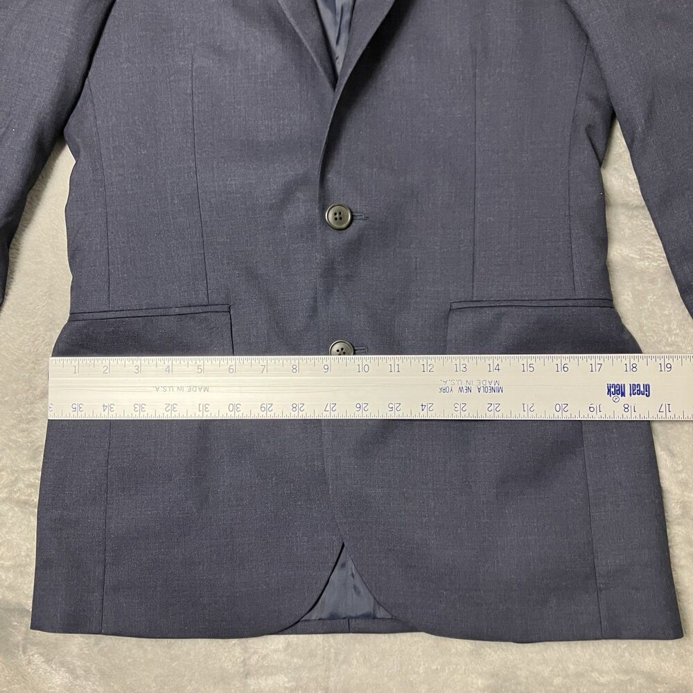 J Crew Suit Jacket Mens 36R Navy Worsted Wool Thompson Slim Fit Formal Blazer - Picture 13 of 16
